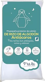 P'tit Lit - Protector Colchón Bebé Antiácaros  Protector de colchón impermeable 60x120 cm  100% rizo de algodón  Absorbente y Silencioso  OekoTex®