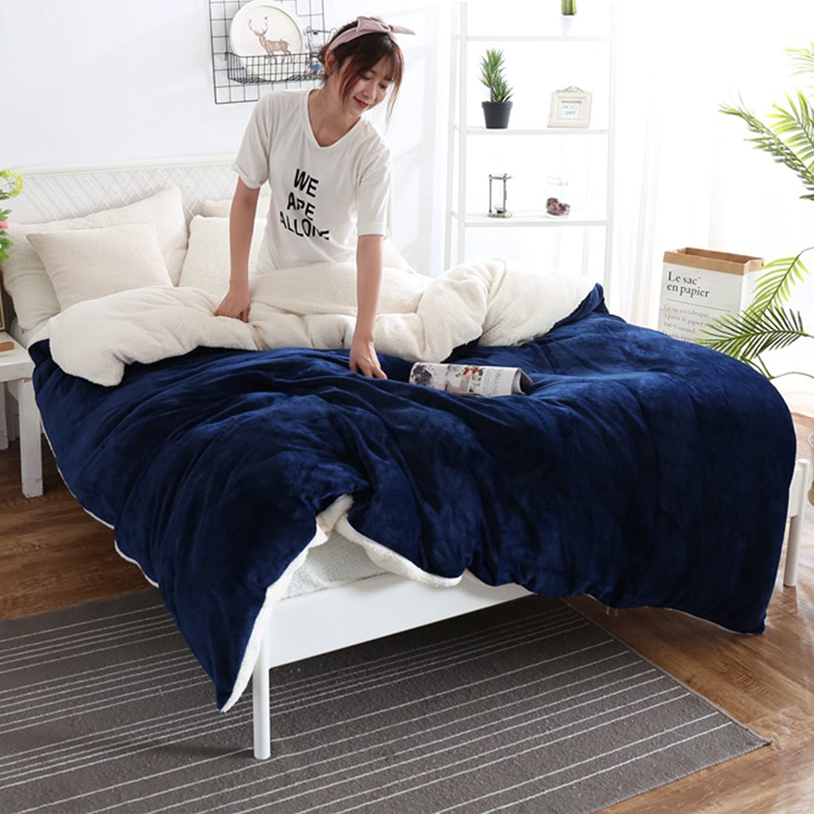 Couverture de couette pour chambre d'hiver chaude et respirante en flanelle grise