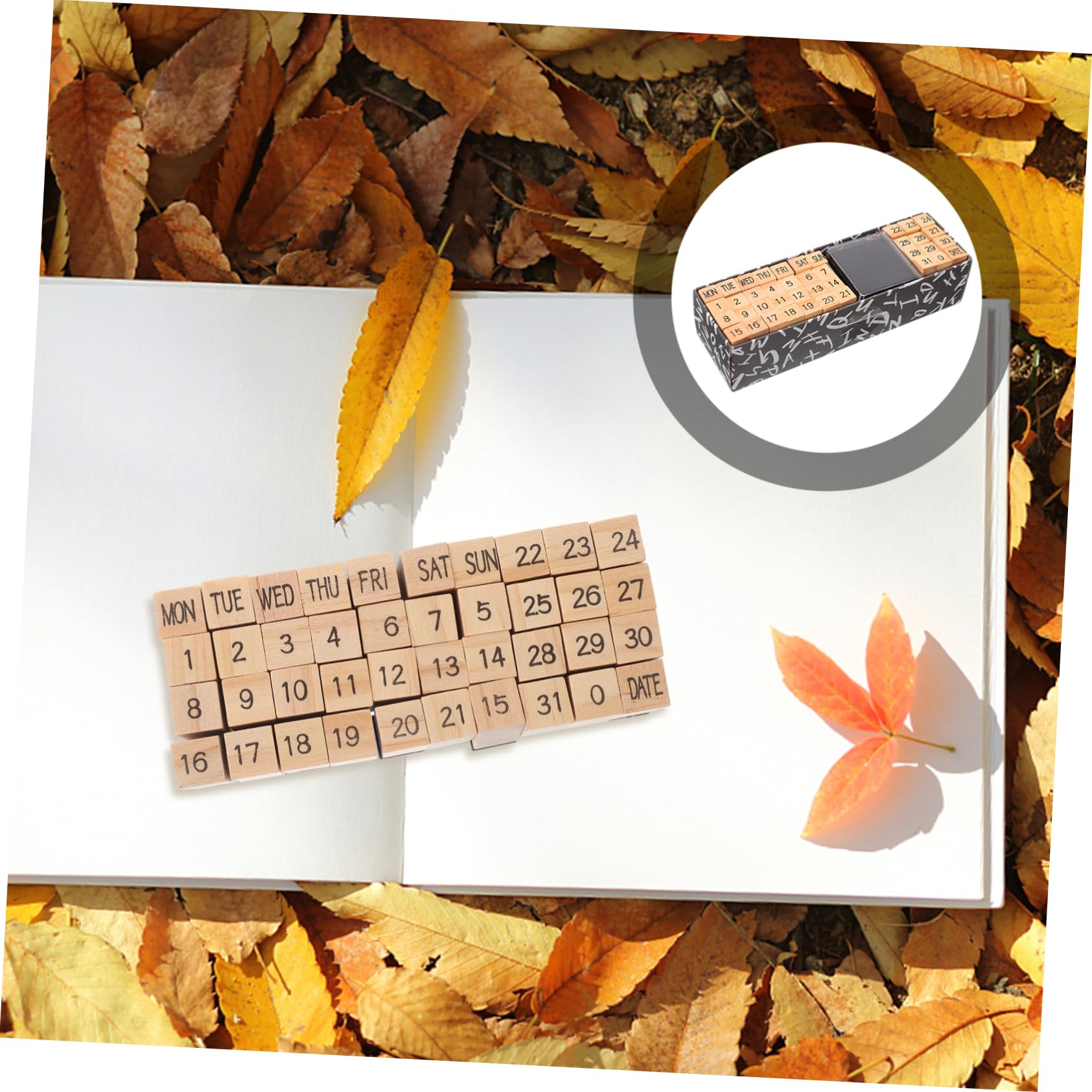 NUOBESTY 5sätze Holzstempel Teiliges Stempelset Mit Wochennummern Und Monaten Dekorative Holzstempel Für Scrapbooking Karten Und Tagebuchgestaltung