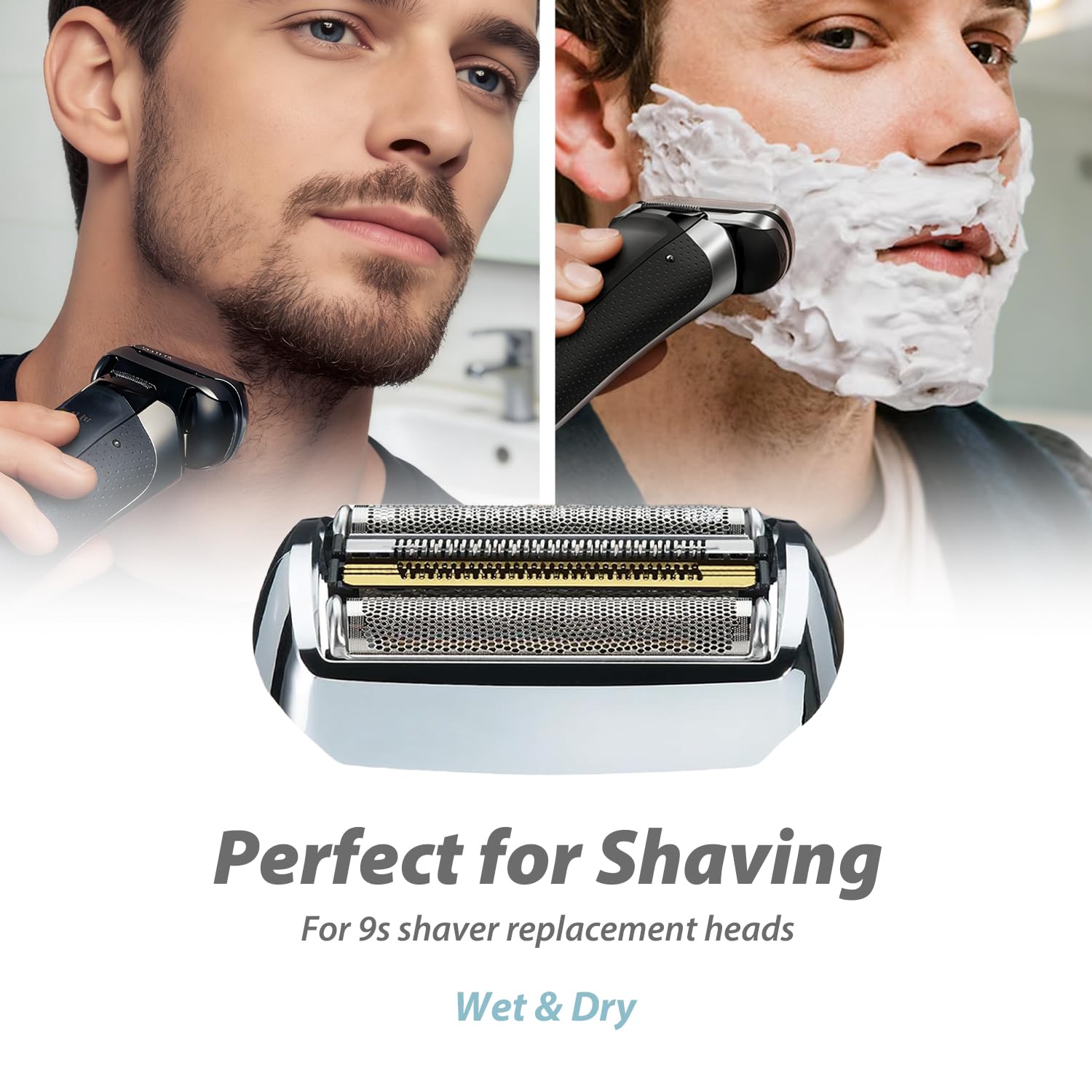 92M Scherkopf Kompatibel mit Braun Series 9, Ersatzrasierkopf Kompatibel mit Braun Series 9 9290cc, 9291cc, 9370cc, 9385cc – 1 Packung