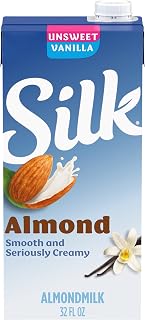 Silk Unsweetened Vanilla Almondmilk Shelf-Stable 1 Quart - Dairy-Free Vegan Non-GMO 50% More Calcium Low Calorie