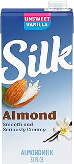 Silk Shelf-Stable Almondmilk, Unsweetened Vanilla, Dairy-Free, Vegan, Non-GMO Project Verified, 1 Quart