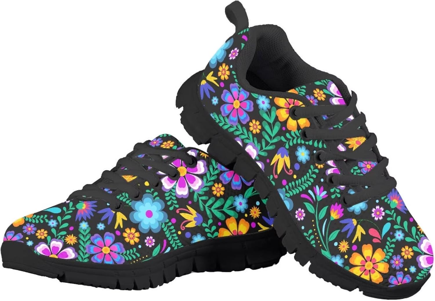 Funnydude Cute Print Girls Tennis Shoes Lightweight Breathable Sneakers Lace up Shoes for School