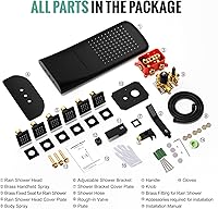Vista 8 de Sistema de ducha en cascada de 4 funciones con chorros corporales, sistema de ducha de lluvia de cuerpo completo SR SUN RISE con grifo de ducha