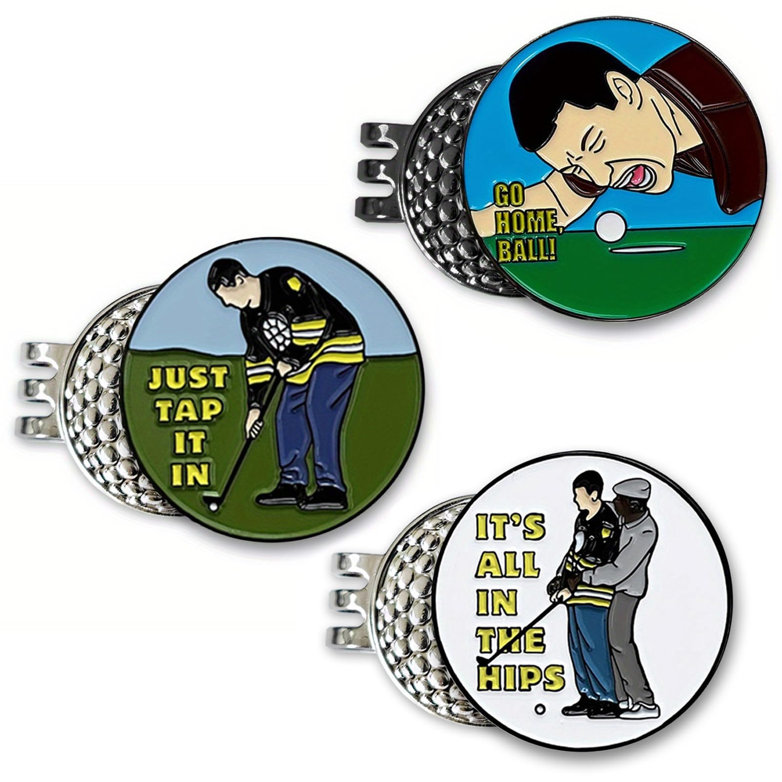 KOOLEVER 3PCS Golf Hat Clips Golf Accessories, Golf Ball Markers with Magnetic Hat Clip, for Golf Gloves Hats Bags Caps, for Men and Women Fathers Day Birthday Gift
