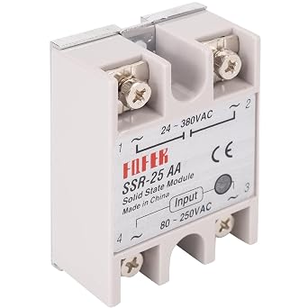 BlueStars SSR-25AA Solid State Relay AC 80250V Input, AC 24380V Output, 25A Single Phase Semi-Conductor Module