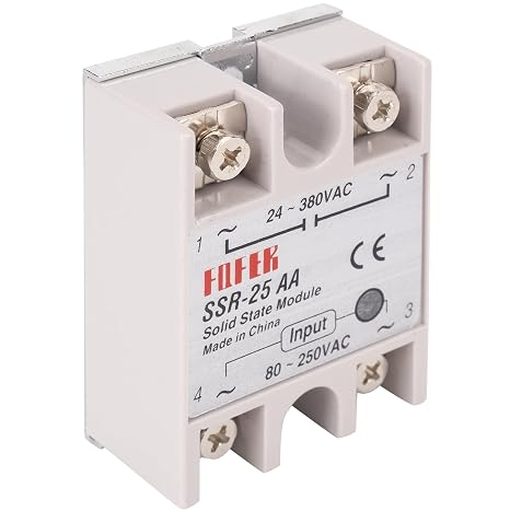 BlueStars SSR-25AA Solid State Relay AC 80250V Input, AC 24380V Output, 25A Single Phase Semi-Conductor Module