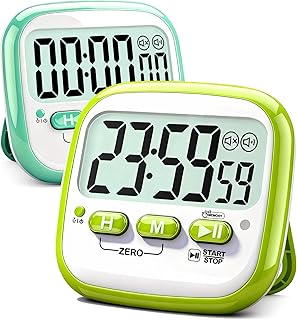 Antonki 2 Pack Classroom Timers for Kids Teachers, Magnetic Countdown Digital Kitchen Timer for Cooking, Study, Exercise, Games, Time Mangement - Loud/Silent Mode - Battery Included