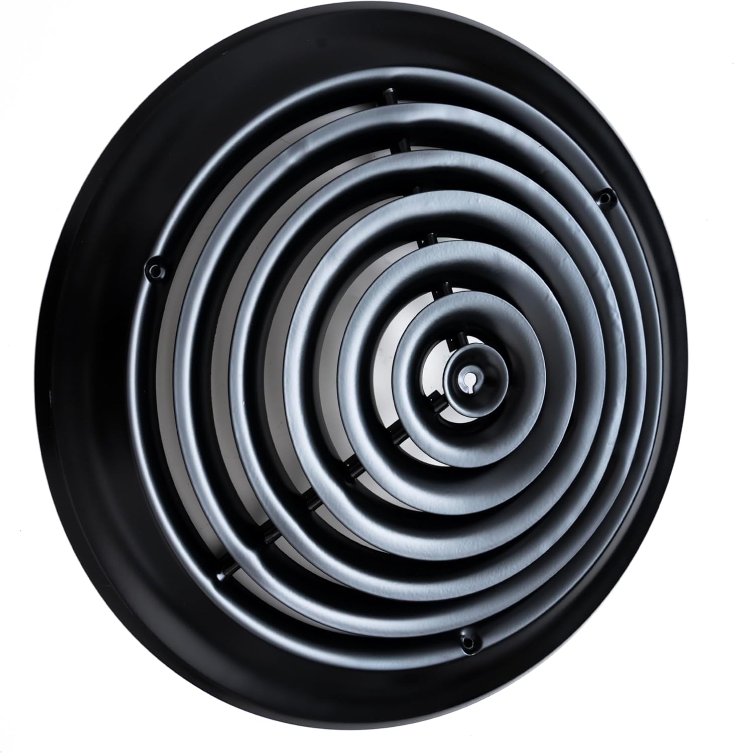Fits 12 Inch Neck Air Duct | Steel Round Air Supply Diffuser for Ceiling by Handua | Round Diffuser Vent Cover | Black | Outer Dimension: 15-15/16"