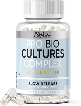 Bio Culture Probiotics Complex, 60 Billion CFU, Advanced Granular Biotechnology Capsules Slow-Release Maximum absorbtion for Gut Health.