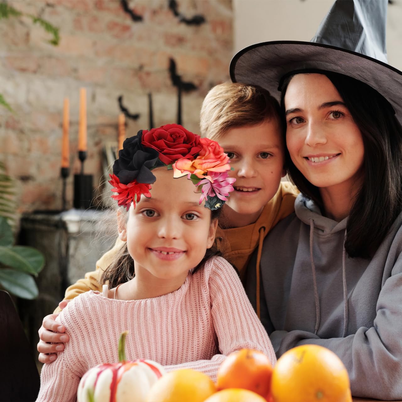 Healvian Accessori Per Capelli Gotici Corona Di Fiori Di Halloween Acconciatura Fasce Di Capelli Fiori Di Rose Per Costume Di Halloween