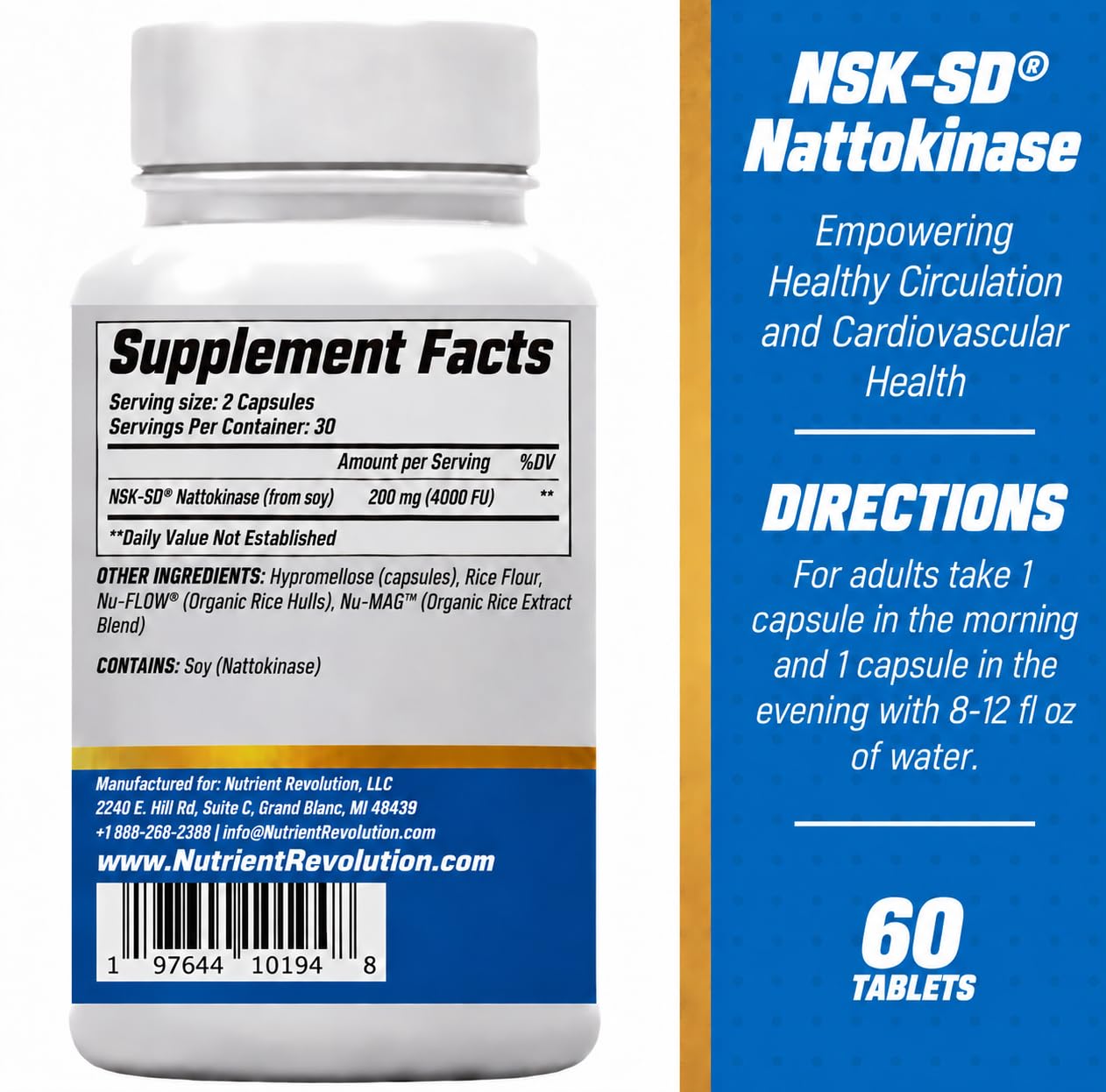 NSK-SD Nattokinase - Cardiovascular Support - High Potency Nattokinase Supplement - Optimizes Circulation, Non-GMO, Vegetarian, JHFA & JNKA Recognized - 60 Ct — Amazon image 5