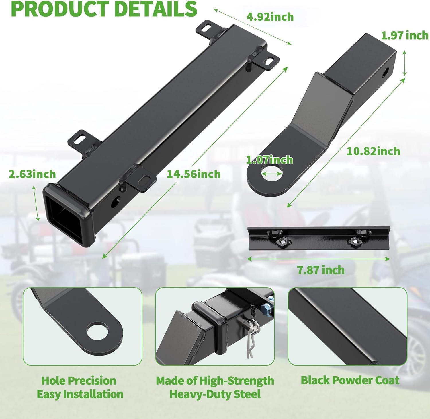 Universal Trailer Hitch Kit for Yamaha EZGO Club Car,Golf Cart Hitch for Electric and Fuel