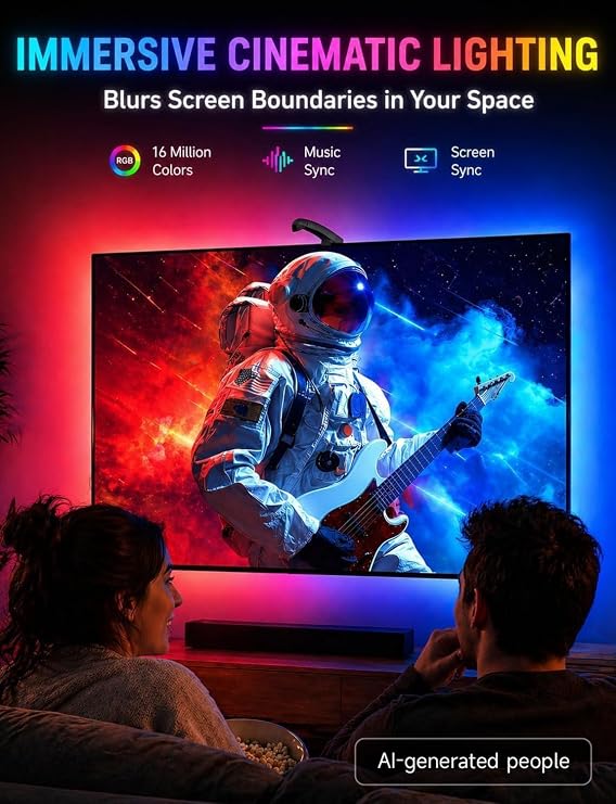 LED TV Backlight, LED Lights that Sync with TV, 5.5M for 75-85 Zoll TV [Energy Class G]