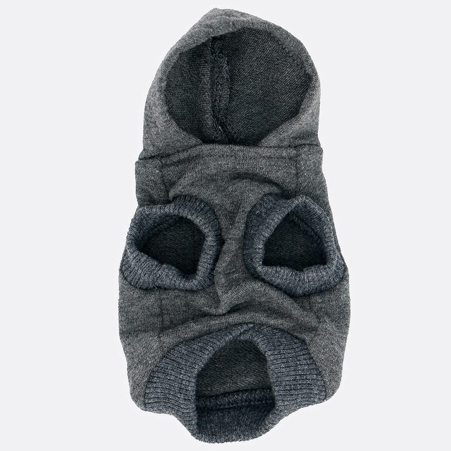 LOPHIPETS Hunde-Kapuzenpullover aus Baumwolle für kleine Hunde, Chihuahua, Welpenkleidung, kaltes Wetter, Anthrazit/Größe XXS