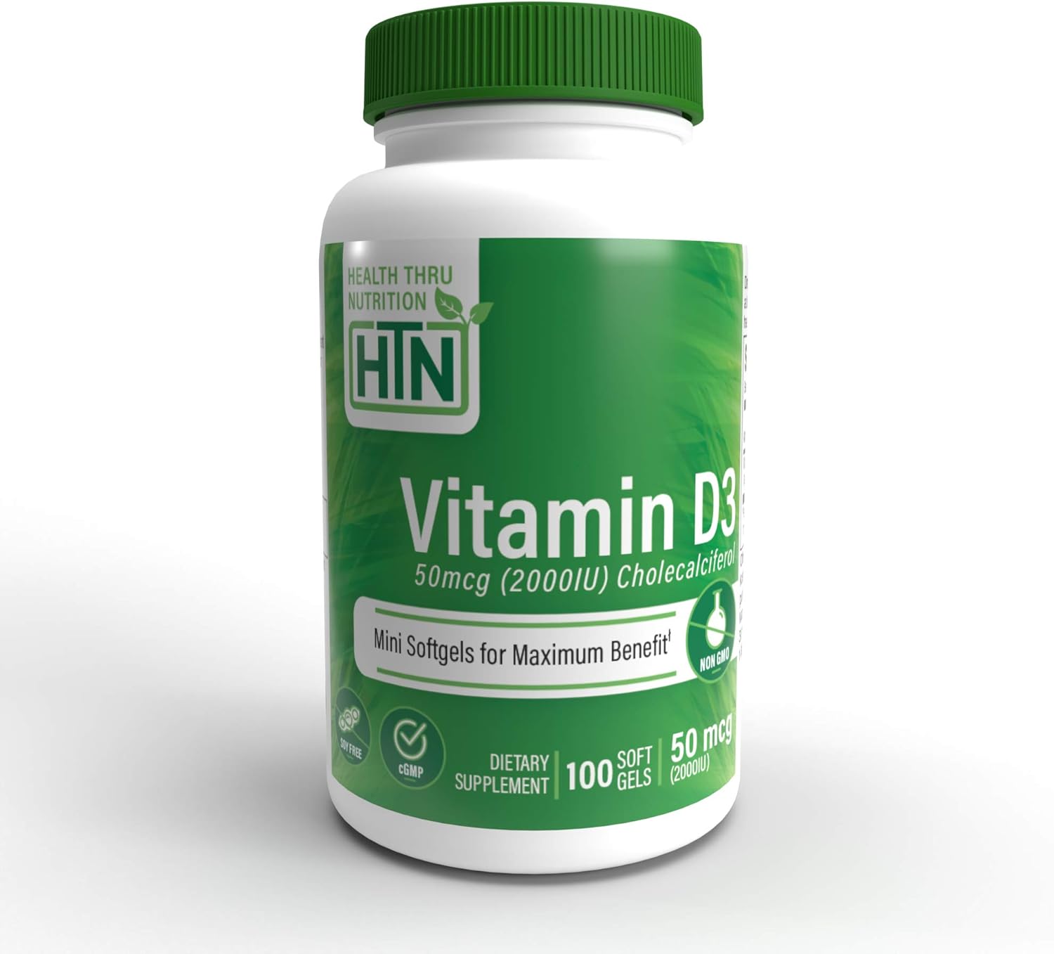 Vitamin D3 2000 IU, 100 Softgels, Soy Free, Natural Vitamin D. Health & Household