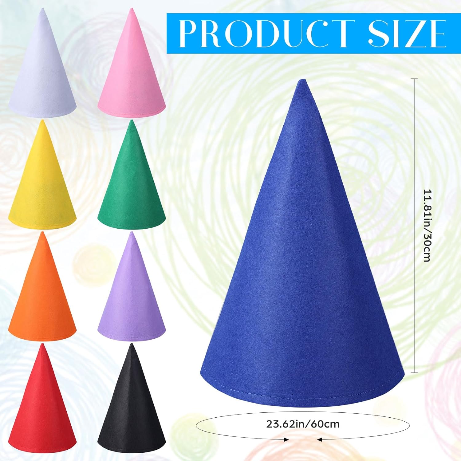 Crayon Gnome Hats Felt Conical Dwarf Cap for Halloween Xmas Costume Cosplay Accessory Back to School - Image 2
