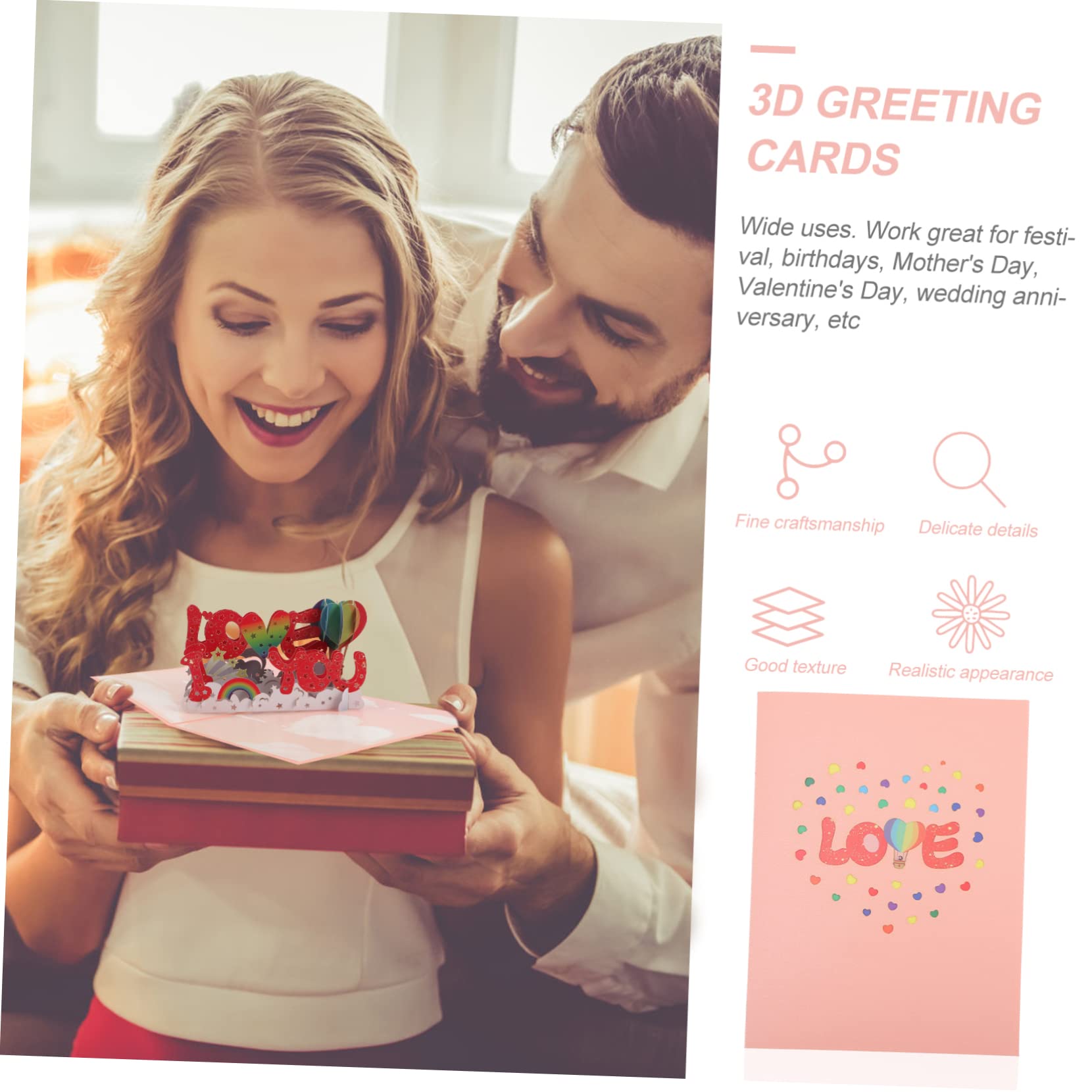 MAGICLULU 5 Sets 3d-grußkarte Segenskarte Karten Zum Valentinstag „ich Liebe Dich“-design