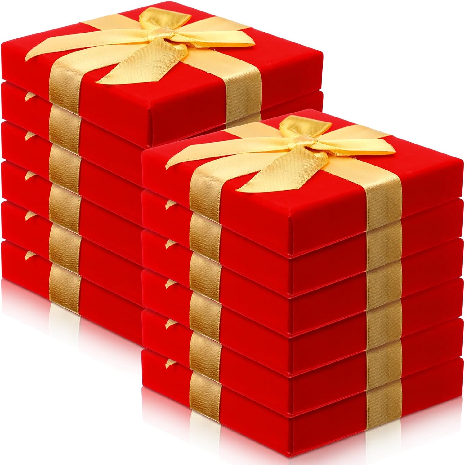 Fullhawl 12 Pcs Christmas Gift Card Holder Boxes with Bow Xmas Greeting Card Present Wrap Boxes Money Holders Party Favor Decor for Wedding Xmas Party Supplies Decorations(Red)