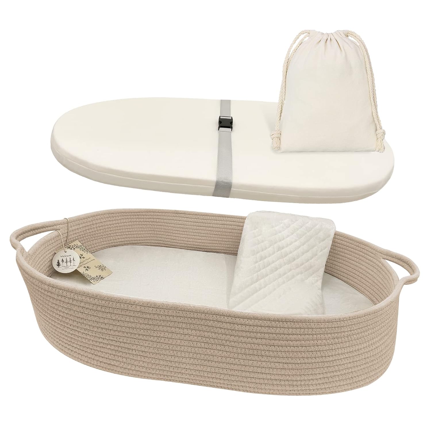 meloom Baby Changing Basket with Pads and Safety Belt 100