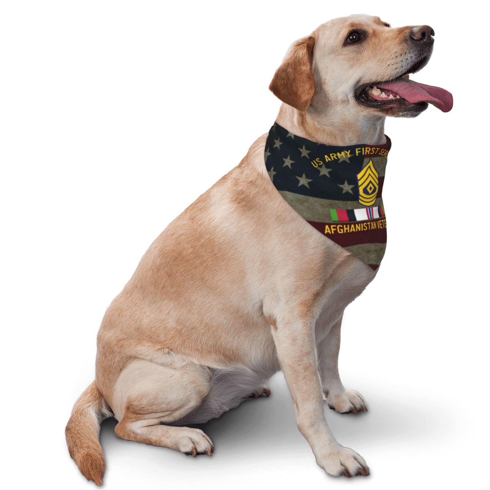 Us Army First Sergeant Afghanistan Veteran Dog Scarf Pet Bandana Cat Pet Bibs