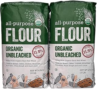 Kirkland Signature Organic Unbleached All Purpose Flour, 10 Pounds (Pack of 2)
