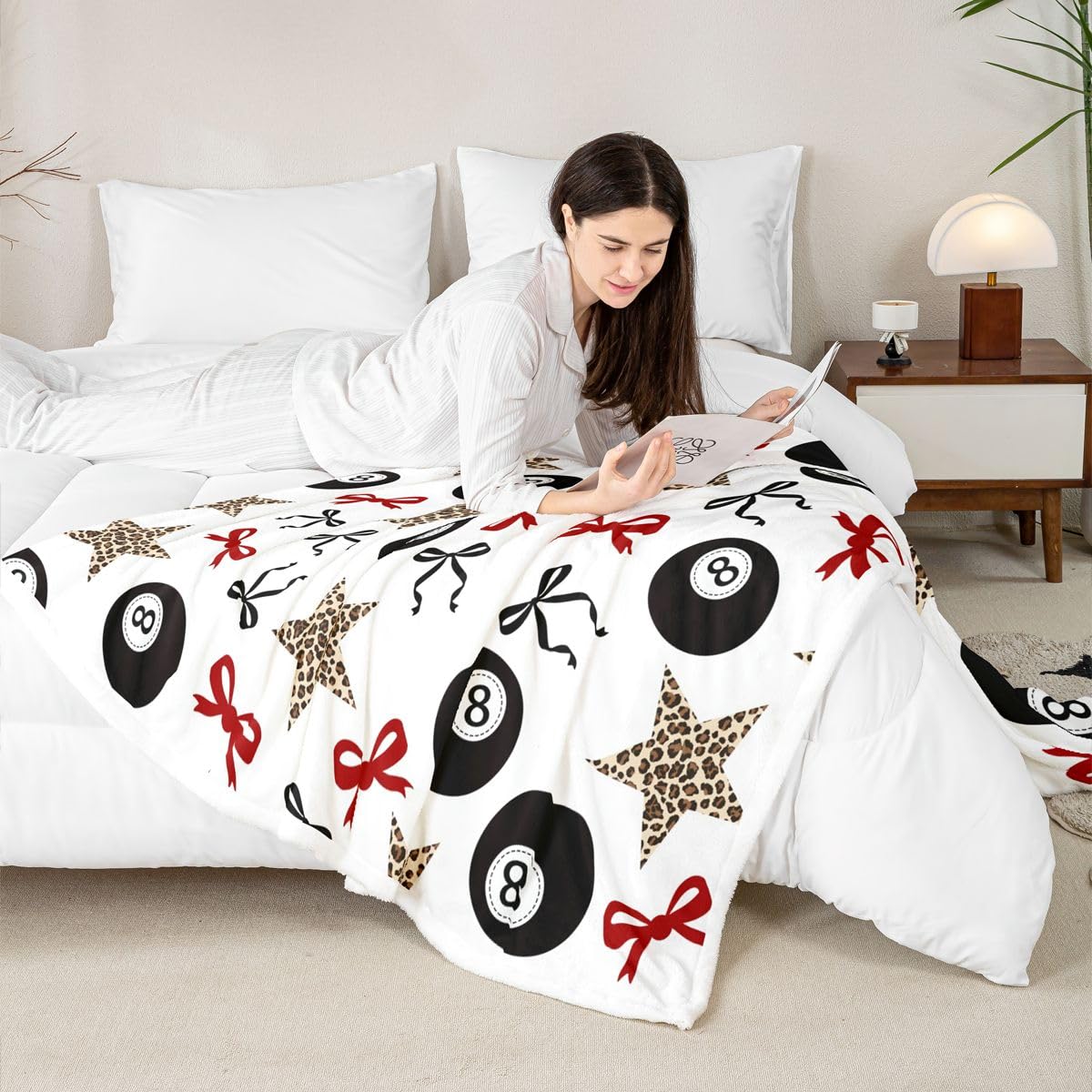 Homewish Couverture Canapé 229x229cm Y2K Imprimé Léopard Étoiles