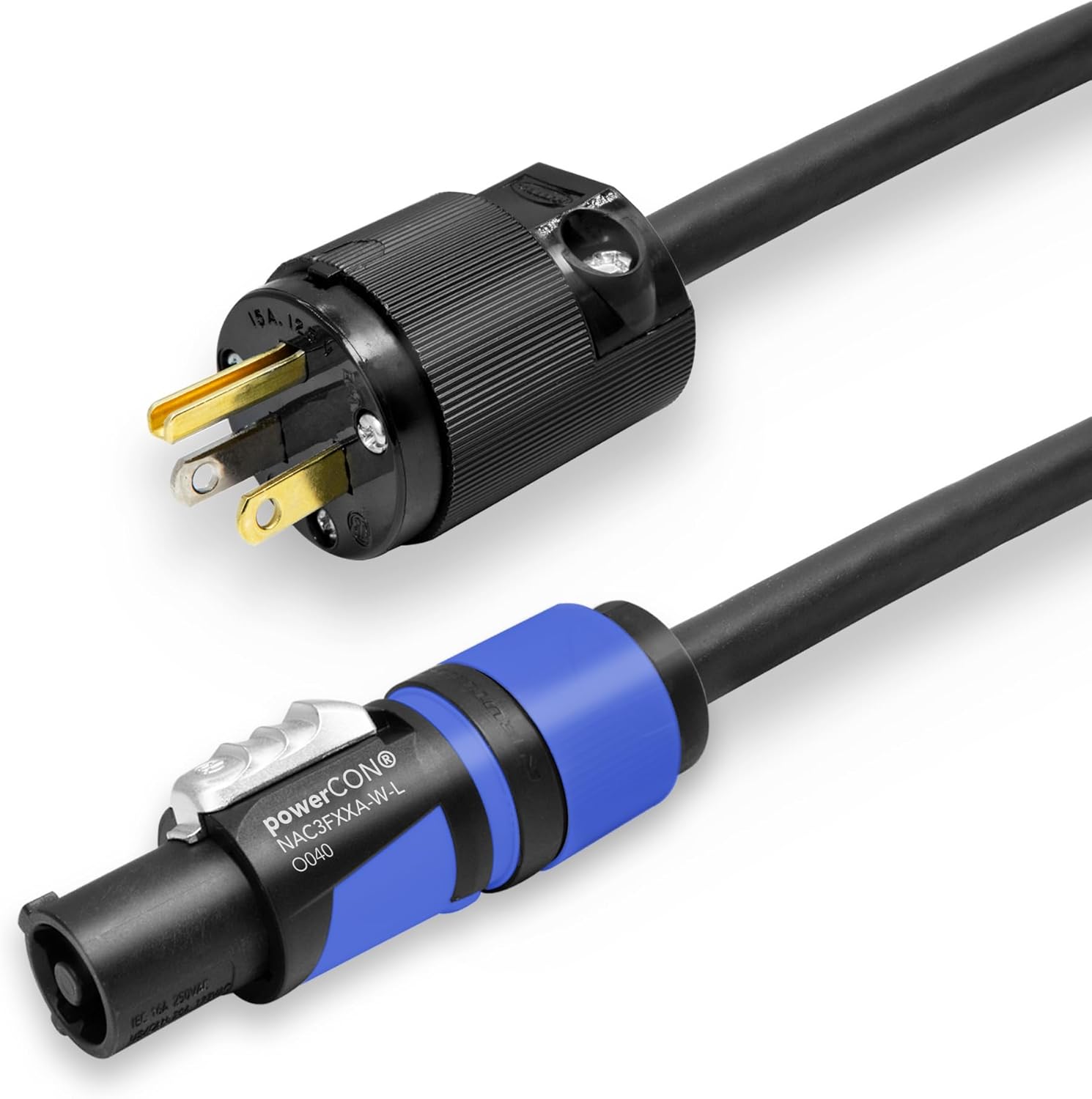 Elite Core PC12-AM-6 Neutrik PowerCon to Edison Male Power Cable, 6', 6 ft