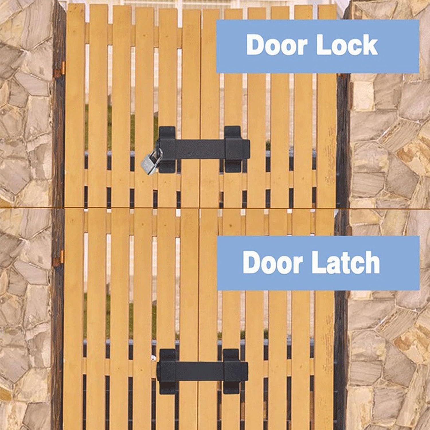Flip Lock,Carbon Steel Corrode More Security and Sliding Barn Door Locks for Outdoor Gate Wooden Fence Barn Door Yard