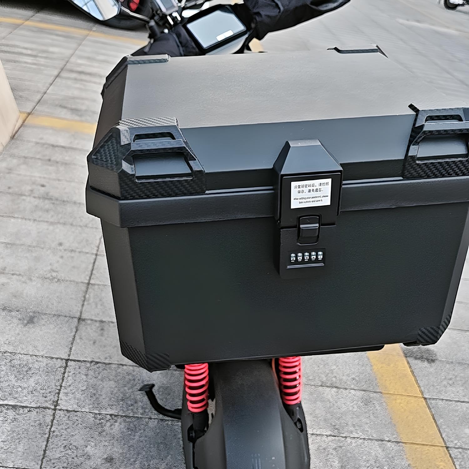 Baúl De Moto 45L Top Case Universal Impermeable con Cerradura, Maletero Trasero para Scooter Y Motocicleta, Caja De Almacenamiento para Casco(45L C)