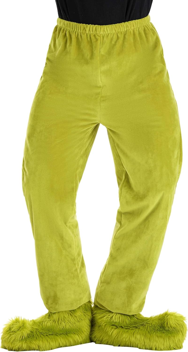 Dr. Seuss Grinch Adult Velboa Pants - Soft and Relaxed Fit with Elastic Waistband