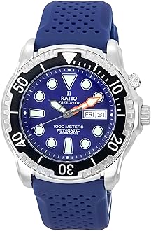 RATIO FreeDiver Helium-Safe Dive Watch Sapphire Crystal Automatic Diver Watch 1000M Water Resistant Diving Watch for Men
