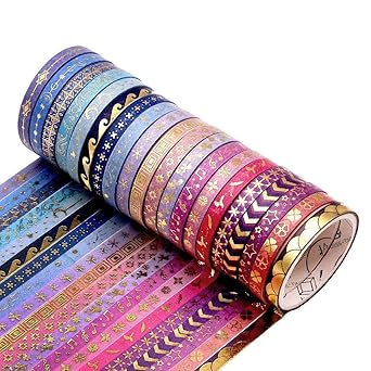 Amazon Co Jp Aebornマスキングテープ 可愛い 金箔のかわいいおしゃれマスキングテープセット プレゼント包装 Diy工芸品 ノートの装飾に使える 5mm幅 X 巻 文房具 オフィス用品