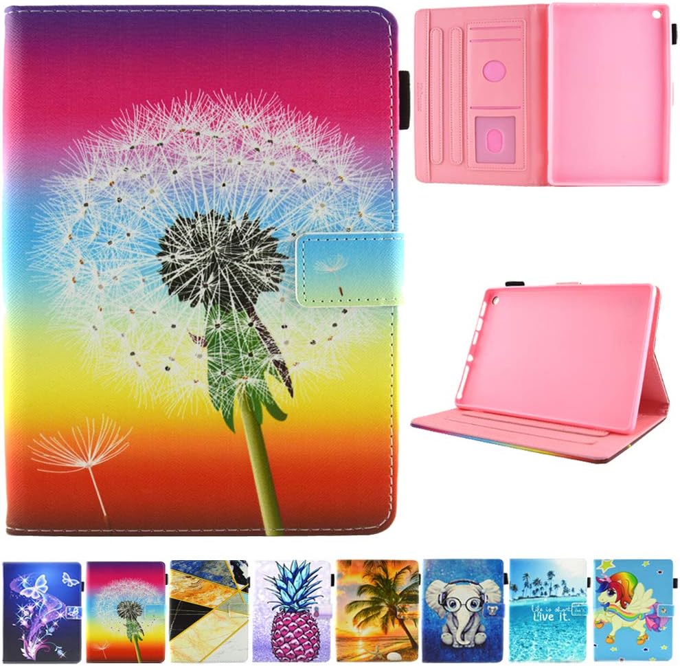 Case for Kindle fire HD 8 Old Model (Only Fit 2018 2017 2016, 8th/7th/6th Gen), Not Fit HD 8 2020 Tablet and HD 8 Plus, JZCreater Standing Case Cover with Auto Wake/Sleep, Dandelion
