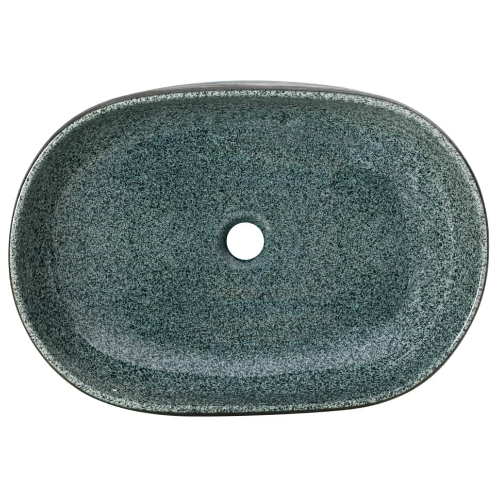 Genérico Lavabo sobre encimera Ovalado cerámica Turquesa 59x40x14 cm,Bricolaje,Fontanería,Piezas para fontanería,Lavabos y fregaderos,Lavabos-155101