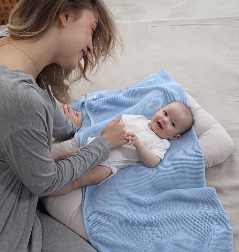 Miniatura 3 de Manta de punto 100% algodón para bebés y niñas, manta cálida y acogedora de algodón suave para bebés, recién nacidos, guardería, niña, manta, cuna,