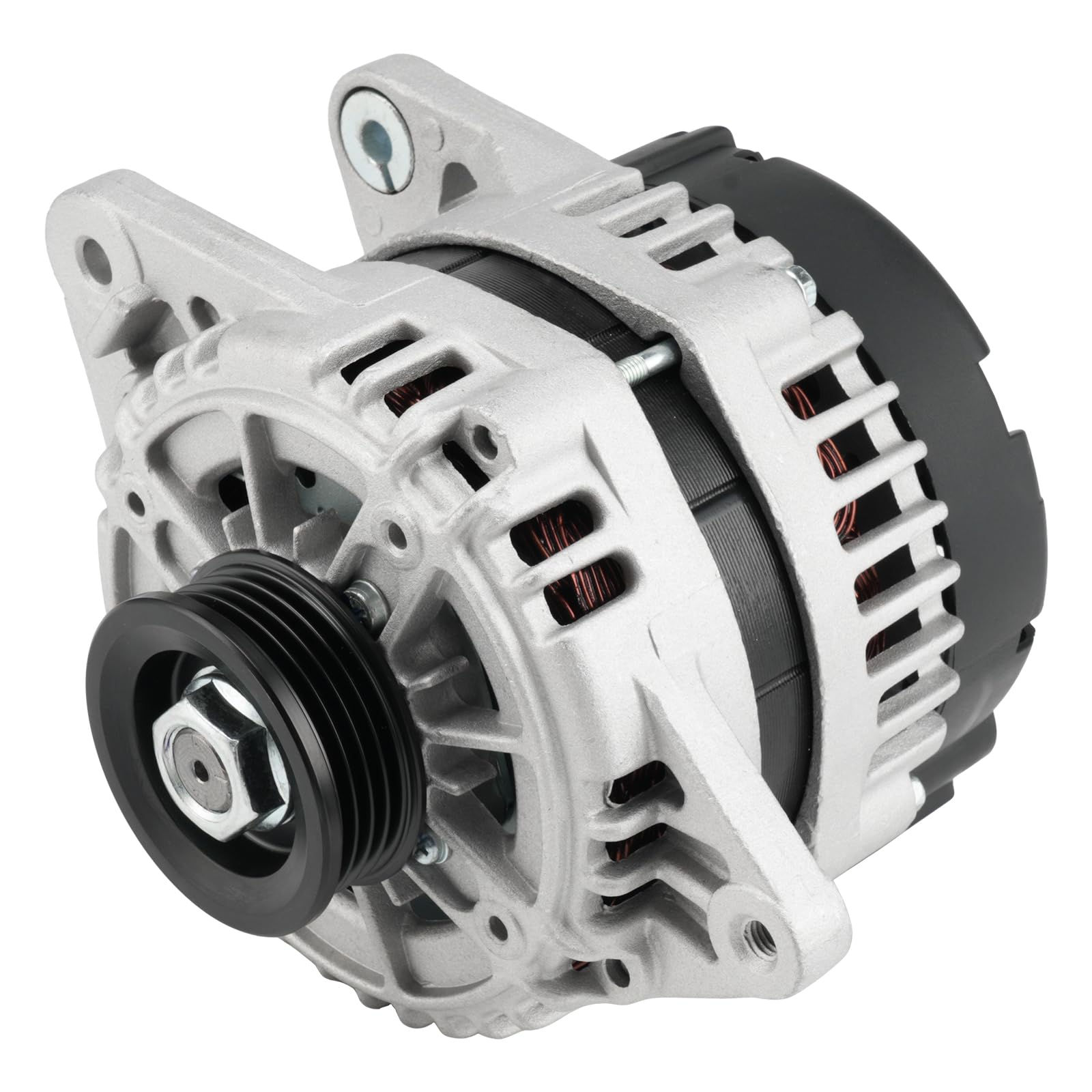 PHILTOP Alternator Compatible with 2006-2009 Accent, Rio, Rio5, Tucson, 2005-2010 Sportage, 2004-2007 Tiburon, Spectra (2-Pin Connector; 90 Amp; Valeo Unit) 11011N 12V CW 4-Groove Pulley-image-46