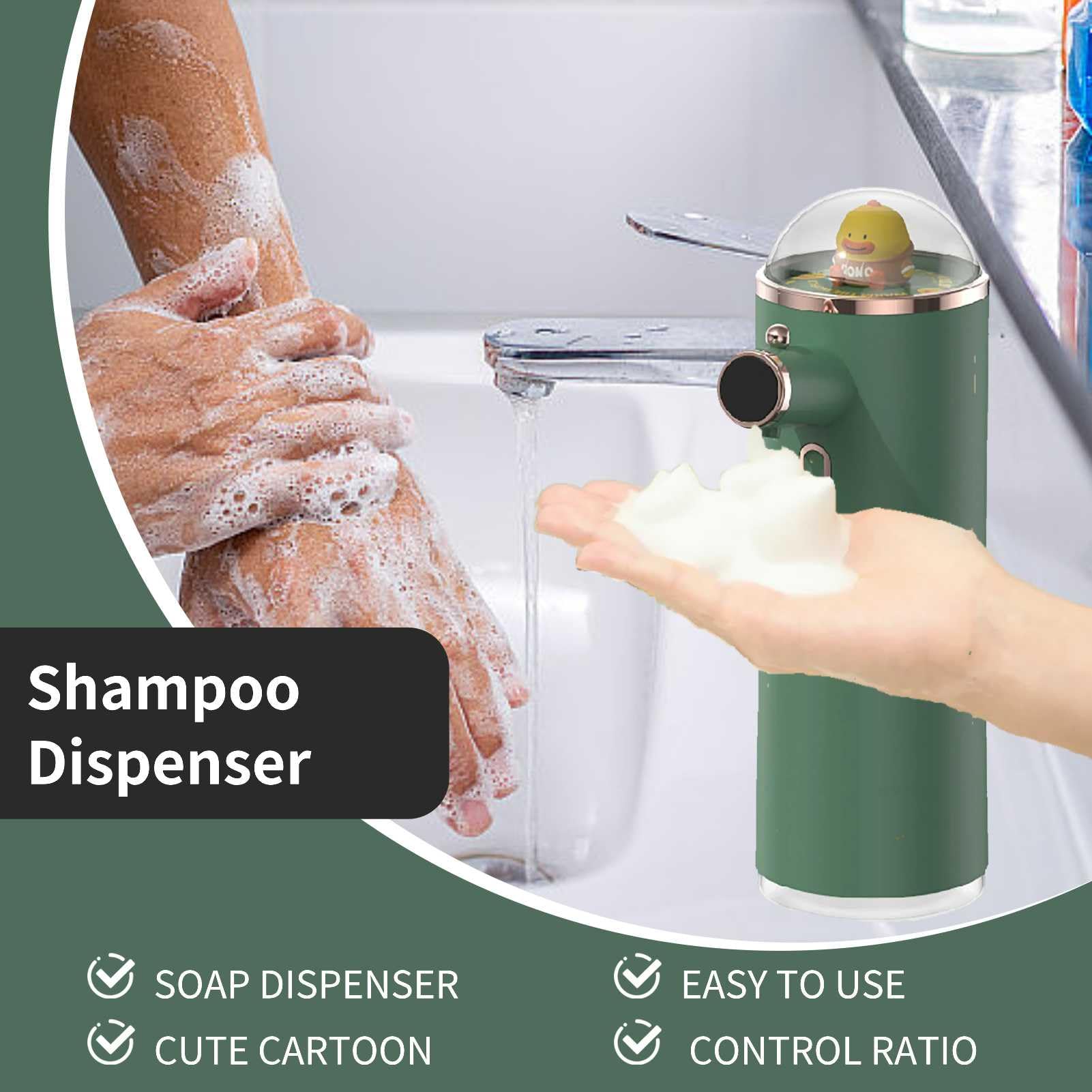 Automatic Liquid Soap Dispenser Rechargeable Hand Soap Dispenser 3 Level Adjustable Foam Volume Shower Gel Shampoo and Conditioner Dispenser for Home Hotel Restaurant Kitchen Bathroom - Image 3