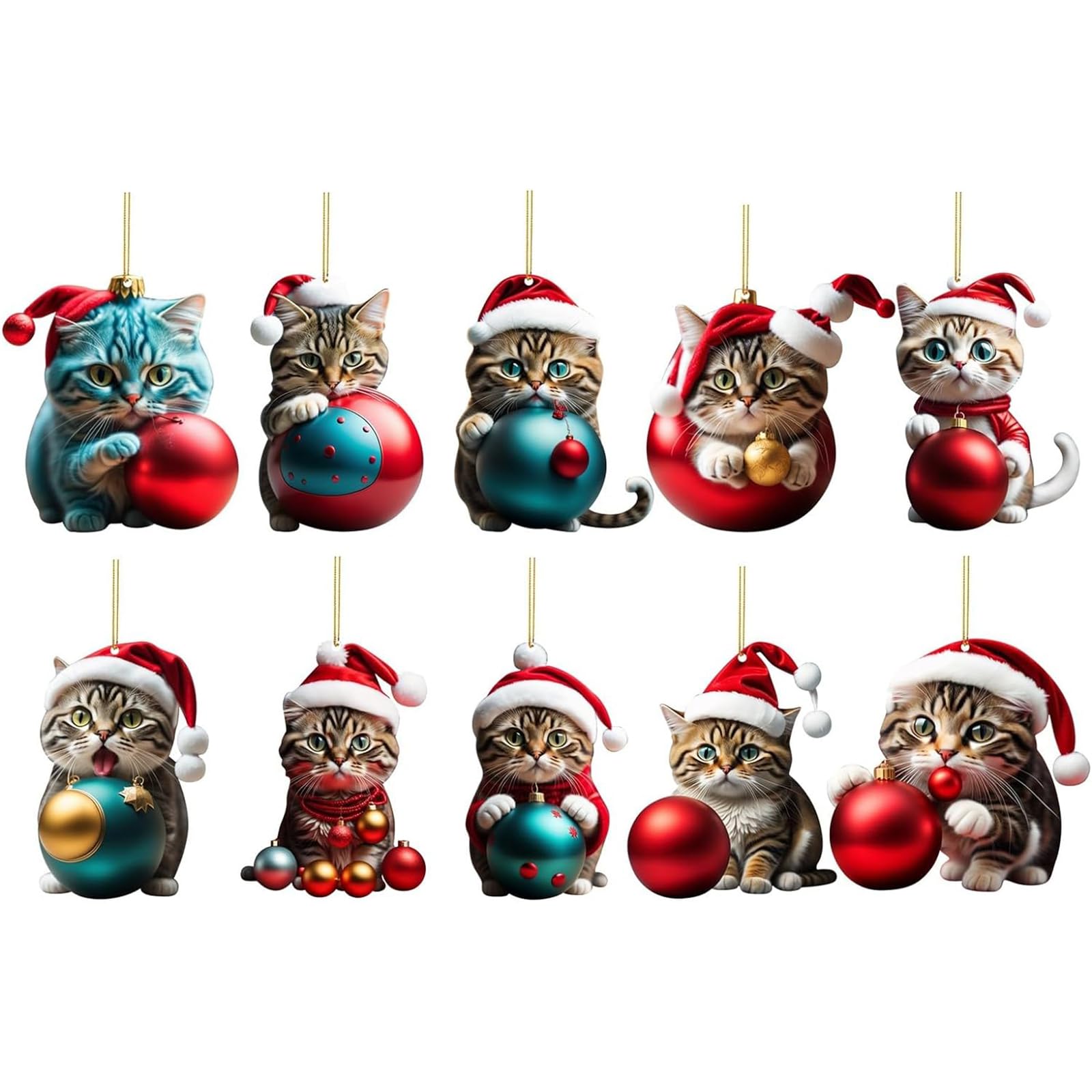 Yhplxyuus Christmas Tree Decorations Pack of 10, Stylish Ornaments for a Festive Holiday Season Christmas Tree Ornament