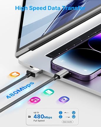 iPhone Charger Cable 2Pack 1M MFi Certified Lightning Cable Fast Charging Lightning Cord Braided USB Fast Charge Lead for iPhone 14 13 12 11 Pro Max XS XR X 8 7 6 Plus 5 SE iPad and iPod
