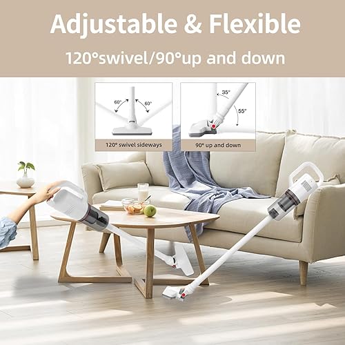 Miniatura 4 de Aspiradora inalámbrica, aspiradora pequeña y ligera para el hogar, pelo de mascotas, suelo de madera dura, limpieza de alfombras de arena para gatos