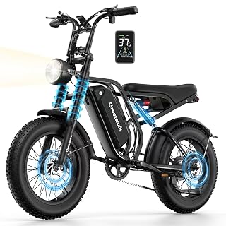 GREATWORK 2500W Peak Electric Bike for Adults, 1200Wh Removable Battery, Max 37MPH & 100 Miles Electric Dirt Bike with Full Suspension, 20"x4" Fat Tire Motorcycle Style Commuter Ebike for Men Women - Amazon product rated Grade A