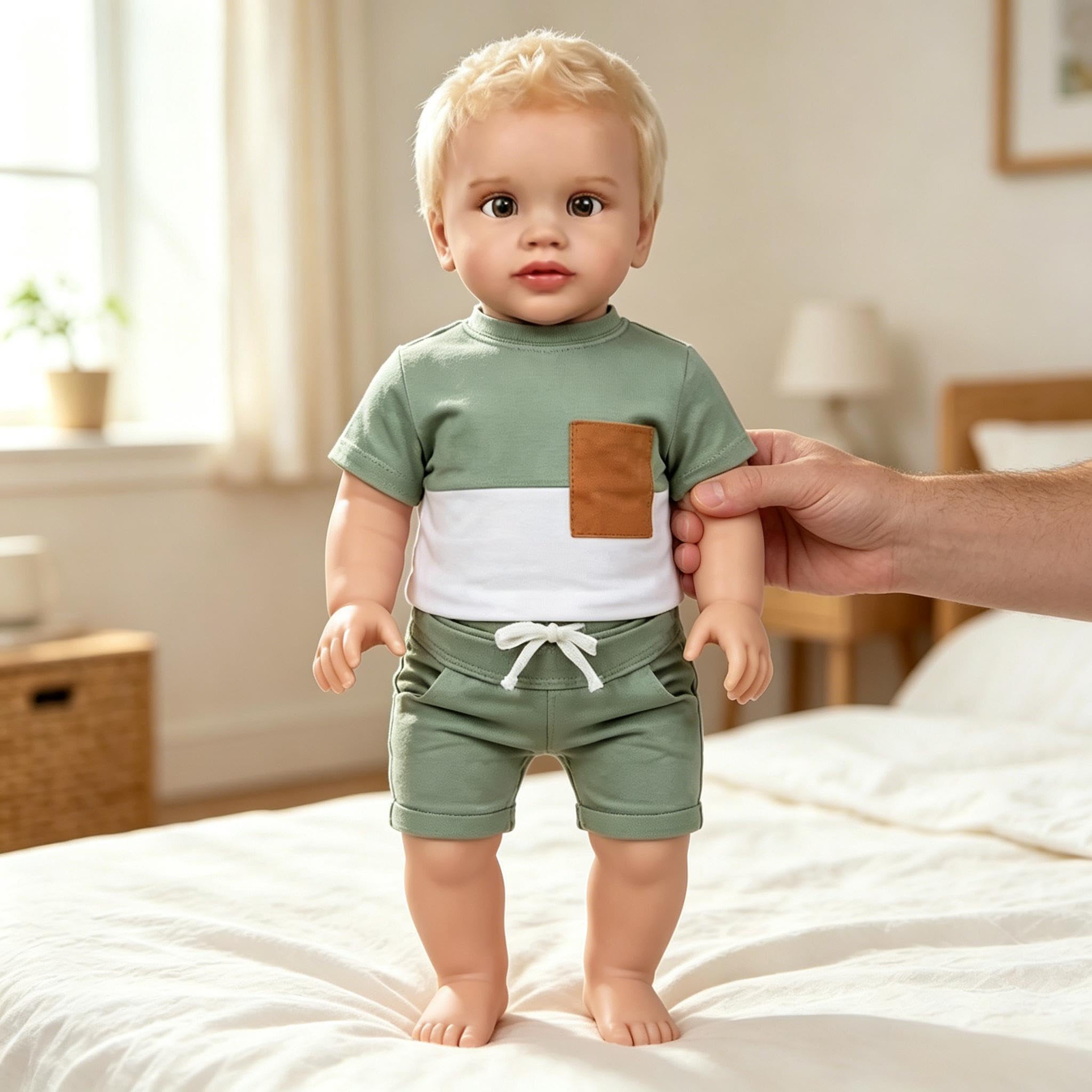 RXDOLL Bambole realistiche di grandi dimensioni per bambini reborn Boy 66 cm realistiche bambole reborn baby doll morbido vinile corpo vita reale bambino bambola capelli biondi per bambini giocattoli