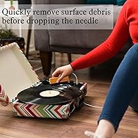 Vista 6 de Kit de limpieza de discos de vinilo de 6 piezas, incluye cepillo de microfibra de nailon, líquido limpiador y caja de almacenamiento, kit de cepillo