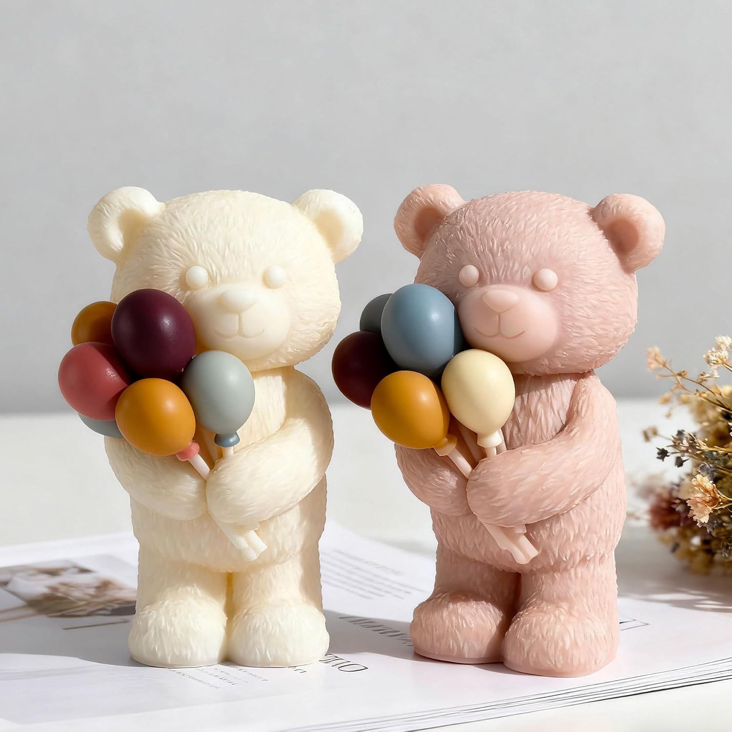 Bear Cylinder Candle & Resin Mold - Resin Casting Silicone Molds for Home Decor & Candle Making Wave Spiral Mold
