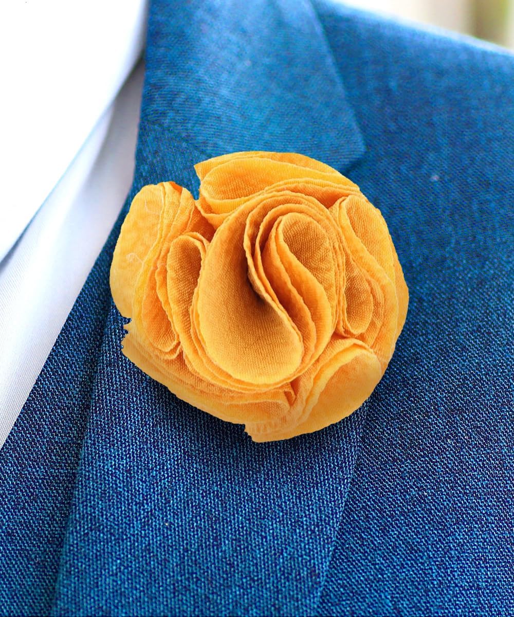 Seersucker Rose Flower Lapel Pin for Men - Rose Pin, Brooch, Boutonniere for Men