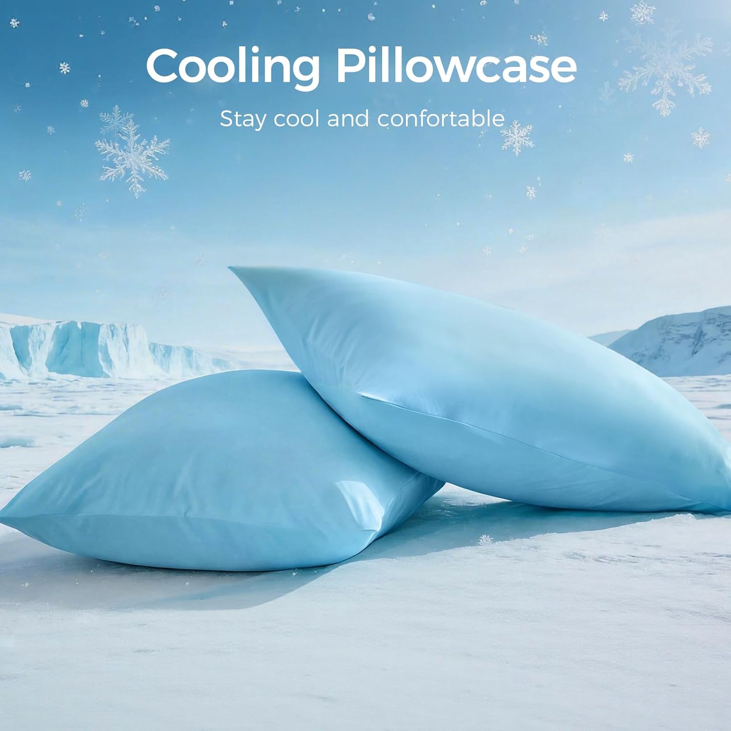 Tokokimo Cooling Comforter Set King Size with 2 Pillowcases, Blue Temperature Regulating & Lightweight Blanket for Hot Sleepers Night Sweats, 104x90 Inches, Soft Bedding for Summer, Machine Washable