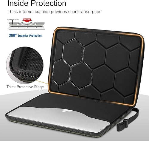 Vista 106 de FINPAC Funda rígida para laptop de 15.3 pulgadas MacBook Air M4 A3241 M3A 3114 M2 A2941 2025 2024, MacBook Pro M4/M3/M2/M1 Pro/Max, funda Negro