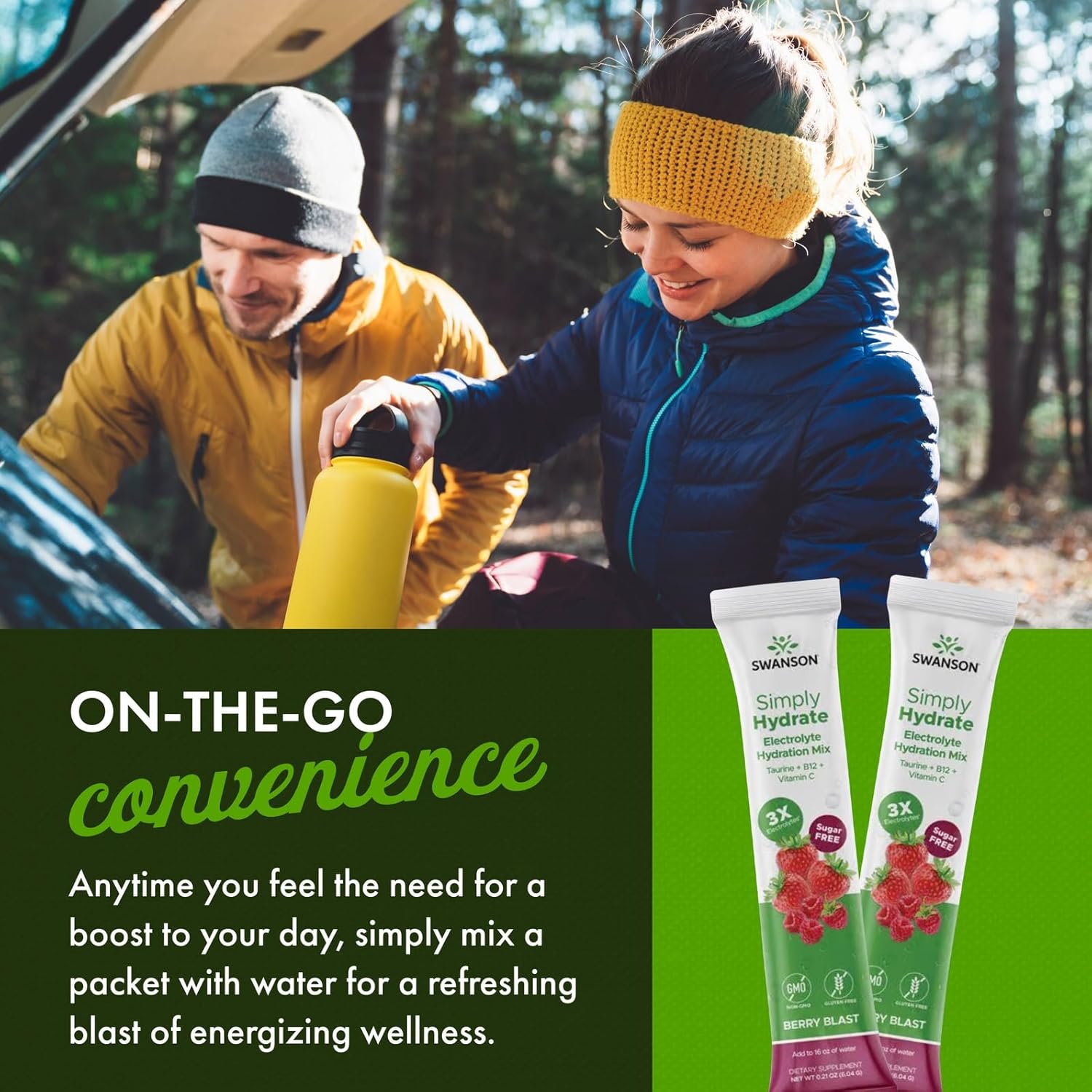 Swanson Simply Hydrate Electrolyte Mix - Sugar-Free Berry Blast Flavor - 8 Packets | Advanced Electrolyte Blend | Convenient On-The-Go Solution - Image 5