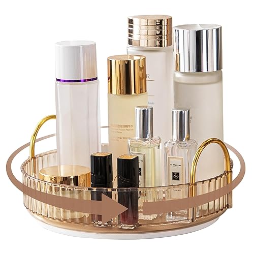 Miniatura 3 de Organizador de maquillaje para tocador, encimera giratoria de 360, organizador de cosméticos y cuidado de la piel de alta capacidad, giratorio para